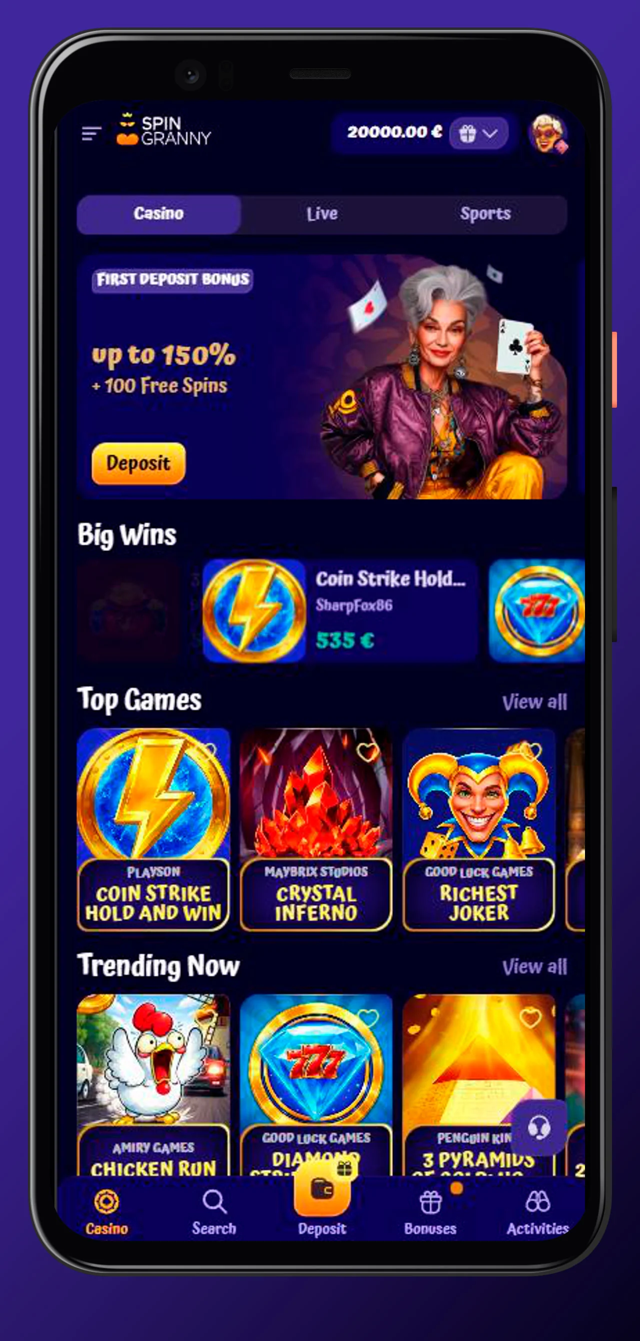 Aplicación móvil del casino Spingranny